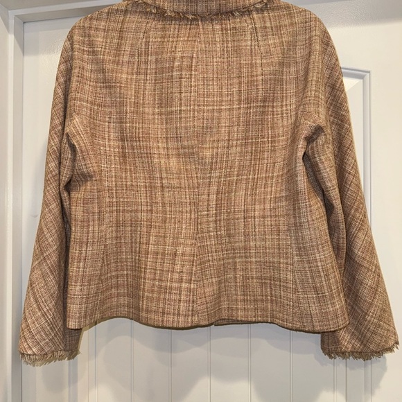Plaid Beige Women's Jacket - Picture 2 of 2